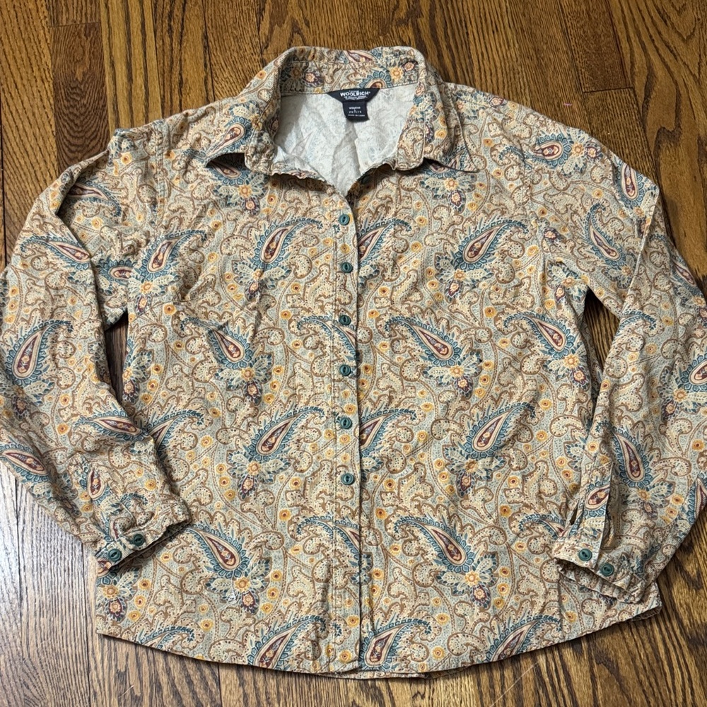 Vintage Woolrich Paisley Button Down Long Sleeve SZ LP